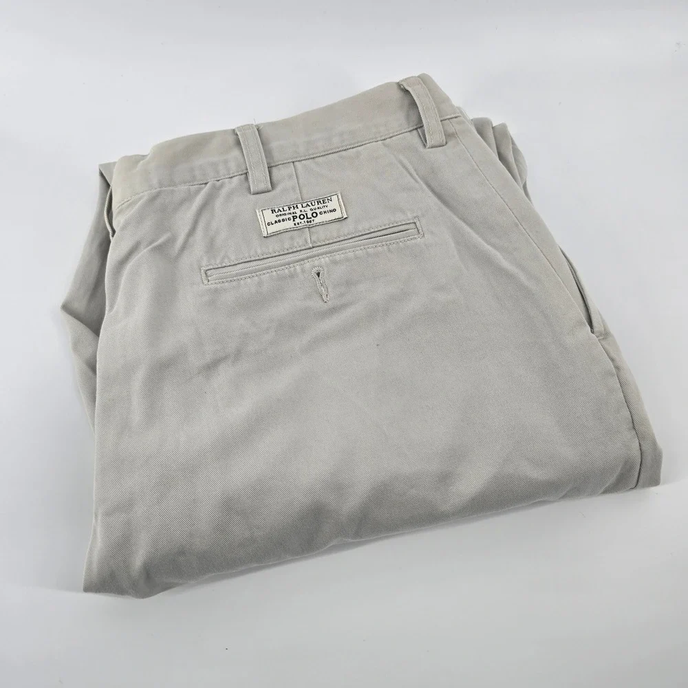 Polo Ralph Lauren Prospect Pant Mens 38x32 Tan Khaki Straight Leg Cotton Chino